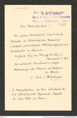 k.k. naturhistorisches Hofmuseum, Intendanzakten 1885-1896 (Hauer), Aktenzahl Z.713/1890, Seite 1